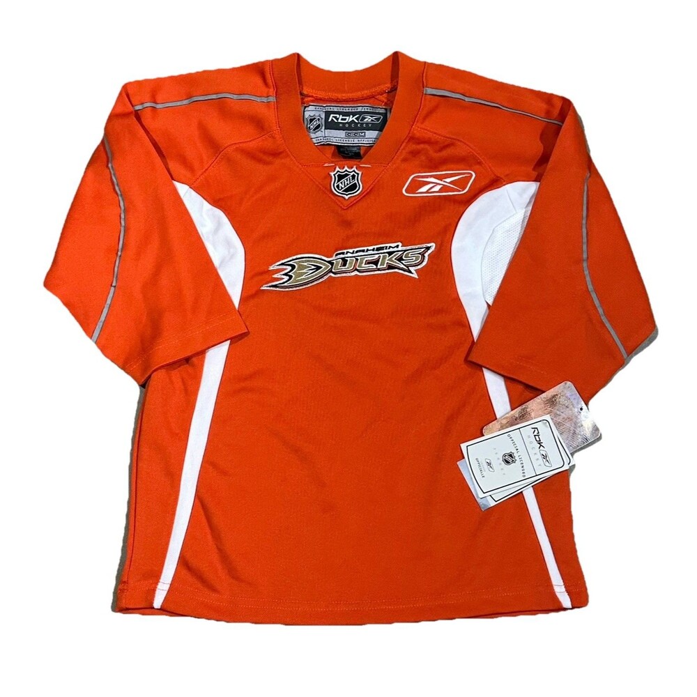 NWT Reebok CCM NHL Anaheim Ducks Hockey Jersey Youth Small Size 8 Orange